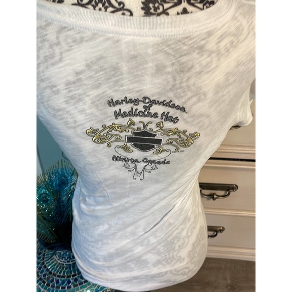 Womens Harley Davidson Alberta Canada graphic shirt - Picture 4 of 7